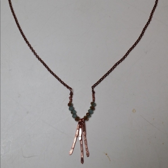 Handmade Copper and Swarovski Crystal Necklace - Picture 2 of 3